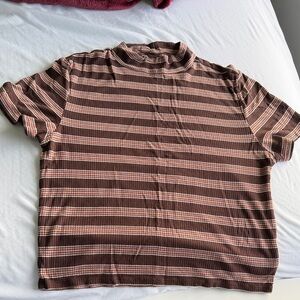 American Eagle Outfitters Brown Striped Tee